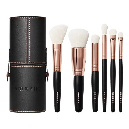 Morphe Rose Away Makeup Brushes - 6 Piece Makeup Brush Set Of Eye