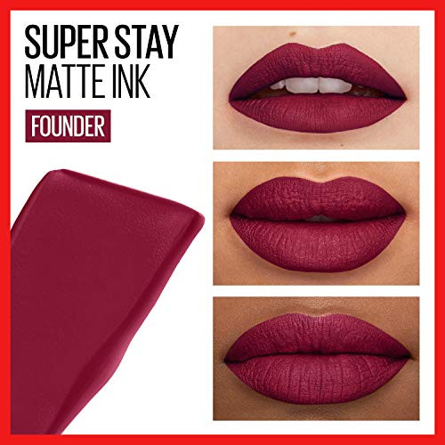 Maybelline Super Stay Matte Ink Liquid Lipstick Makeup Long Lasting High Impact Color Up To 16H Wear Self-Starter Light Red And Founder Cranberry Red