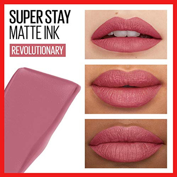 Maybelline Super Stay Matte Ink Liquid Lipstick Makeup Long Lasting High Impact Color Up To 16H Wear Dreamer Warm Pink Neutral And Revolutionary Light Mauve Pink
