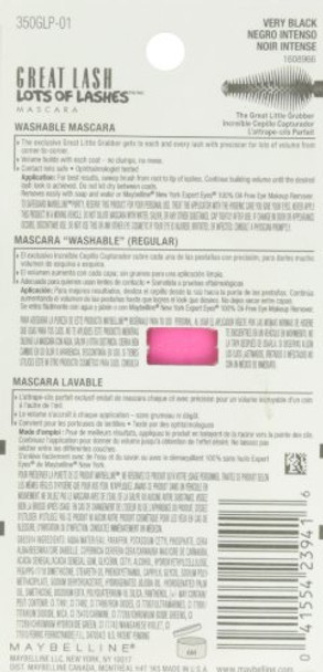 Maybelline New York Makeup Great Lash Lots Of Lashes Washable Mascara  Very Black Mascara  0.43 Fl Oz (Pack Of 2) Maybelline New York Makeup Great Lash Lots Of Lashes Washable Mascara  Very Black Mascara  0.43 Fl Oz (Pack Of 2)