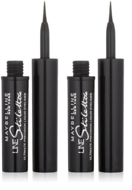 Maybelline New York Line Stiletto Ultimate Precision Liquid Eyeliner  Blackest Black  0.05 Fl. Oz. (Pack Of 2) Maybelline New York Line Stiletto Ultimate Precision Liquid Eyeliner  Blackest Black  0.05 Fl. Oz. (Pack Of 2)