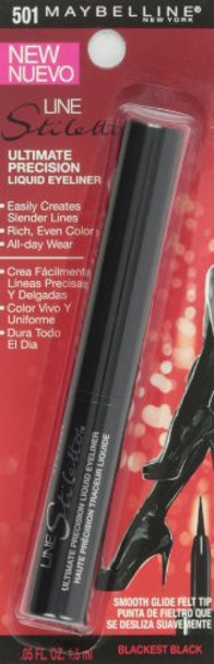 Maybelline New York Line Stiletto Ultimate Precision Liquid Eyeliner  Blackest Black  0.05 Fl. Oz. (Pack Of 2) Maybelline New York Line Stiletto Ultimate Precision Liquid Eyeliner  Blackest Black  0.05 Fl. Oz. (Pack Of 2)