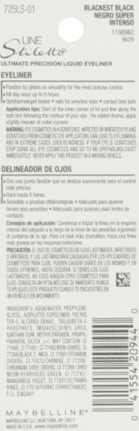 Maybelline New York Line Stiletto Ultimate Precision Liquid Eyeliner  Blackest Black  0.05 Fl. Oz. (Pack Of 2) Maybelline New York Line Stiletto Ultimate Precision Liquid Eyeliner  Blackest Black  0.05 Fl. Oz. (Pack Of 2)