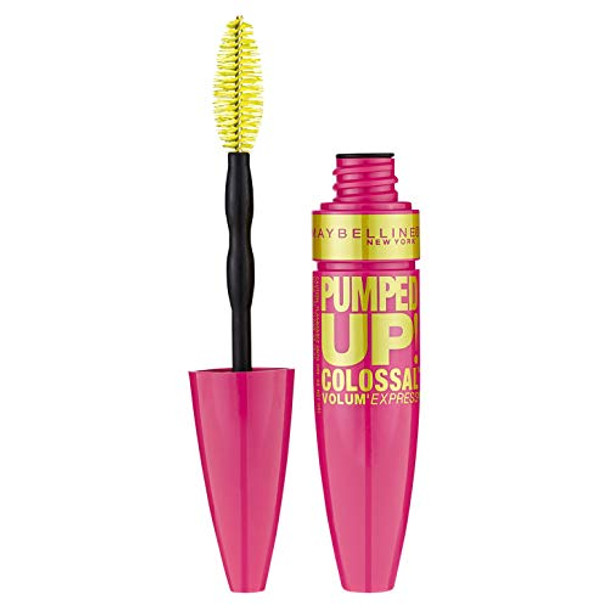 Maybelline Volum' Express Pumped Up Colossal Mascara  Washable Formula Infused With Collagen For Up To 16X Lash Volume  Glam Black  1 Count (Pack Of 2)