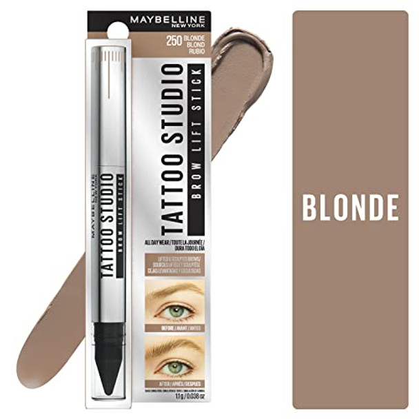 Maybelline Tattoostudio Brow Lift Stick Makeup With Tinted Wax Conditioning Complex  Blonde  1 Count (Pack Of 2)