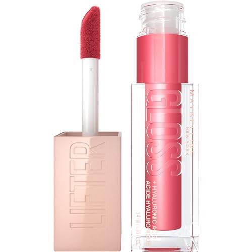 Maybelline Lifter Gloss Hydrating Lip Gloss With Hyaluronic Acid  Heat Raspberry Neutral & Taffy Sheer Berry Shades  0.18 & 1 Ounce