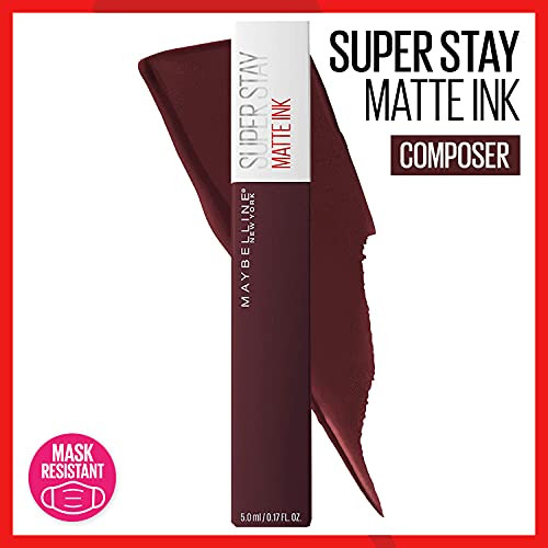 Maybelline Super Stay Matte Ink Liquid Lipstick Makeup Long Lasting High Impact Color Up To 16H Wear Composer Cherry Brown Believer Deep Plum 1 Count Each