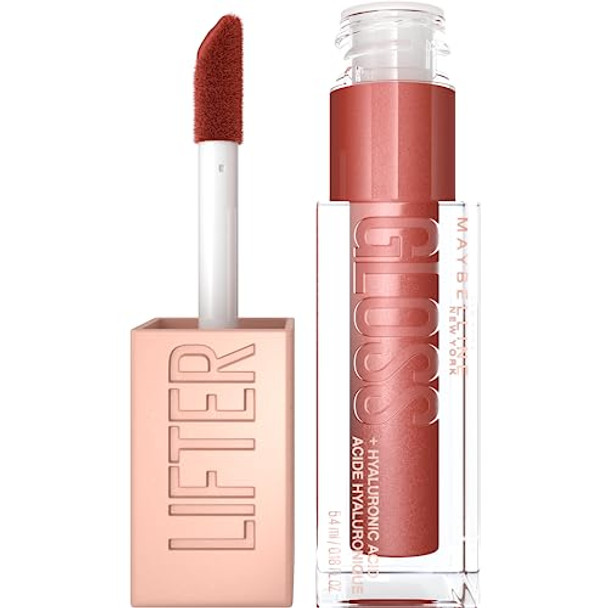 Maybelline Lifter Gloss Hydrating Lip Gloss With Hyaluronic Acid In Rust  Warm Neutral And Moon  Nude Pink