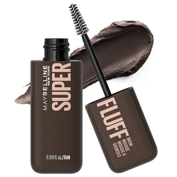Maybelline Superfluff Volumizing Brow Mousse  All Day Tinted Brow Gel For Soft Full Brows  Deep Brown  1 Count
