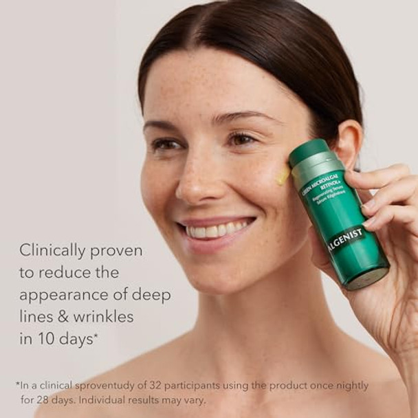 Algenist Green Microalgae Retinol+ Regenerating Serum - Anti Aging Serum With Plant Based Time-Release Retinol - Evens Texture + Visibly Reduces Deep Lines & Wrinkles With Minimal Irritation (1 Oz)