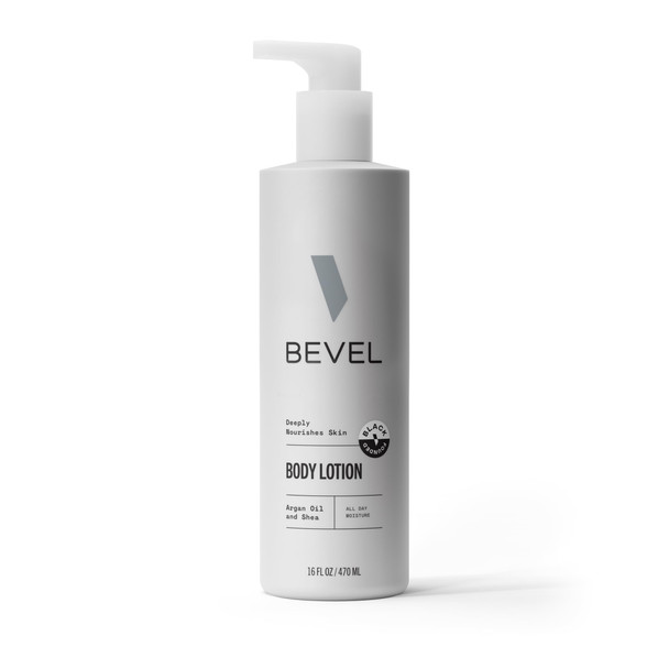 Bevel All Day Body Lotion For Men With Shea Butter And Argan Oil Lightweight Formula Softens And Smoothes Skin 16 Oz (Packaging May Vary)