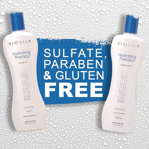 Biosilk Hydrating Therapy Shampoo & Conditioner Replenishes Hair Moisture & Coarse Hair Sulfate Paraben & Cruelty-  12 Oz (2 Count)