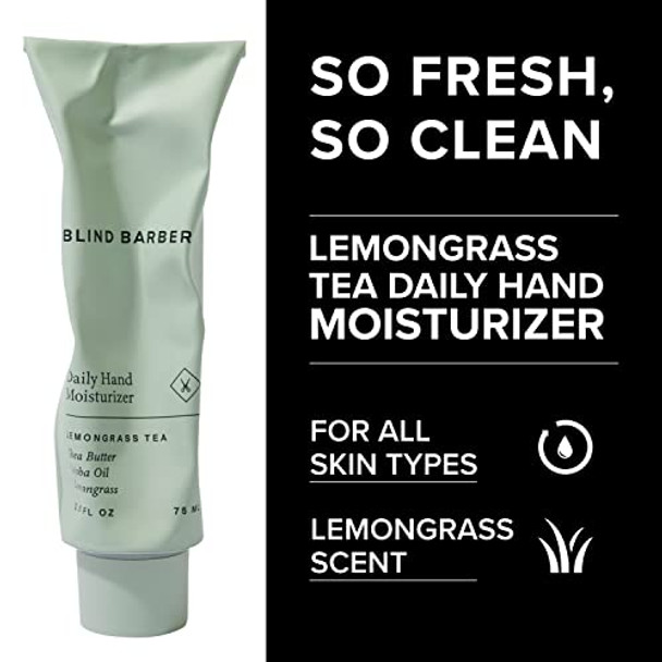 Blind Barber Lemongrass Tea Hand Moisturizer - Hydrating & Soothing Lotion With Shea Butter Avocado & Jojoba For Dry Cracked Skin - Men’S Skin Care (2.6Oz / 75Ml) Blind Barber Lemongrass Tea Hand Moisturizer - Hydrating & Soothing Lotion With Shea Butter Avocado & Jojoba For Dry Cracked Skin - Men’S Skin Care (2.6Oz / 75Ml)