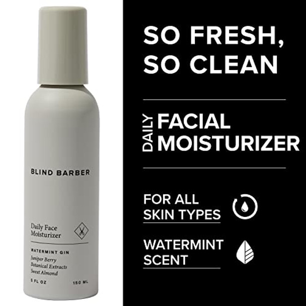 Blind Barber Daily Face Moisturizer - Daily Face Cream & Aftershave Lotion For Dry Skin - Skincare For Men - Good For All Skin Types (5Oz / 150Ml)
