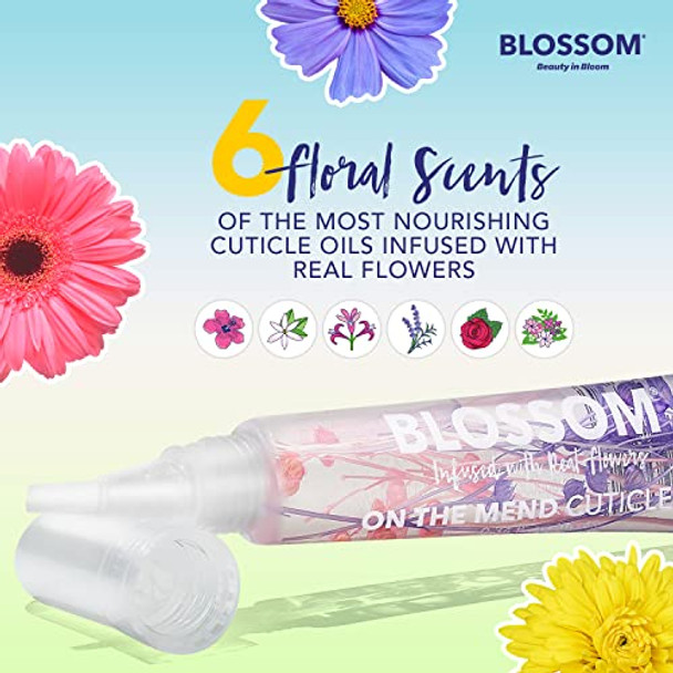 Blossom Hydrating Moisturizing Strengthening Scented Portable Cuticle Oil Tube + All Natural Organic Plant-Based Acetone   Nail Polish Remover Spring Bouquet 2 Pack Bundle