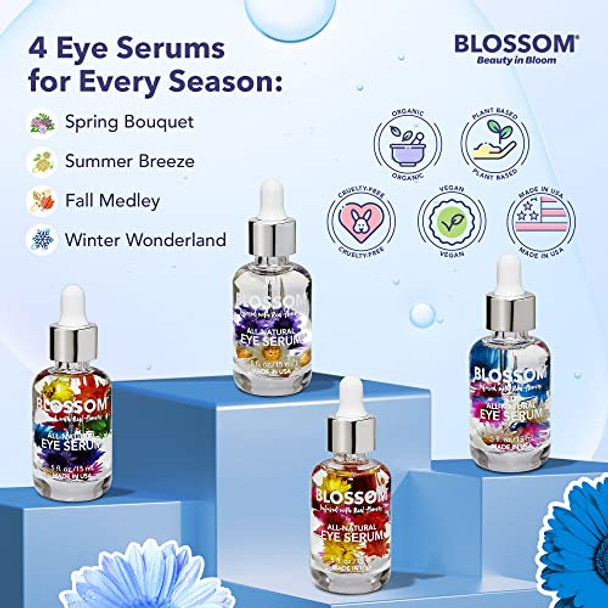 Blossom All Natural Eye Serum With Essential Oils Organic Cruelty   Moisturizing Infused With Real Flowers Made In Usa 0.5 Fl. Oz. Summer Breeze