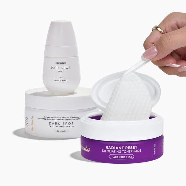 Bushbalm Exfoliating Ingrown Hair Pads - Enhanced With Bha & Aha For Underarm + Bikini Area - Daily Use To Soothe Ingrown Hairs & Razor Bumps - Txa For Dark Spots - Radiant Reset 30 Large Pads
