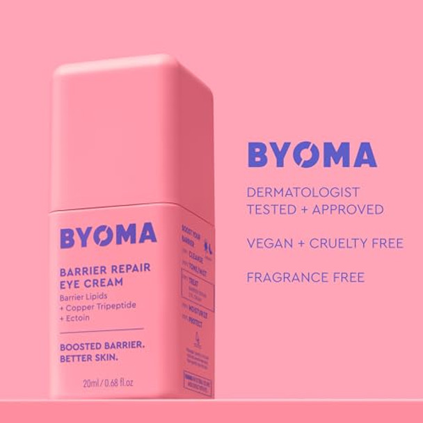 Byoma Barrier Repair Eye Cream - Hydrating Eye Cream Increases Firmness + Elasticity - Strengthens Skin Barrier - .67 Fl.Oz
