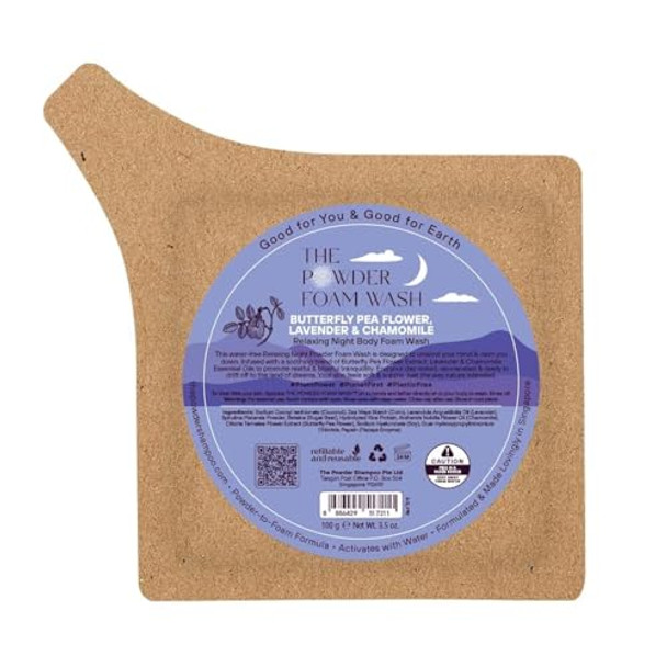 Relaxing Night Body Foam Wash To Unwind Your Mind   100X Washes   Vegan Eco-Friendly Lavender Chamomille 3.5 Oz Paper Refill Pouch