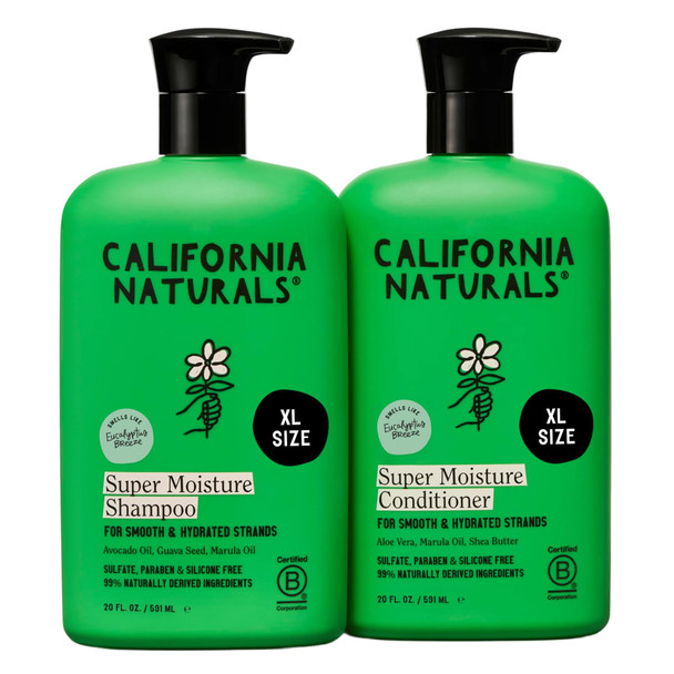 California Naturals Moisture Shampoo And Conditioner For Dry Damaged Hair 16.5 Fl Oz