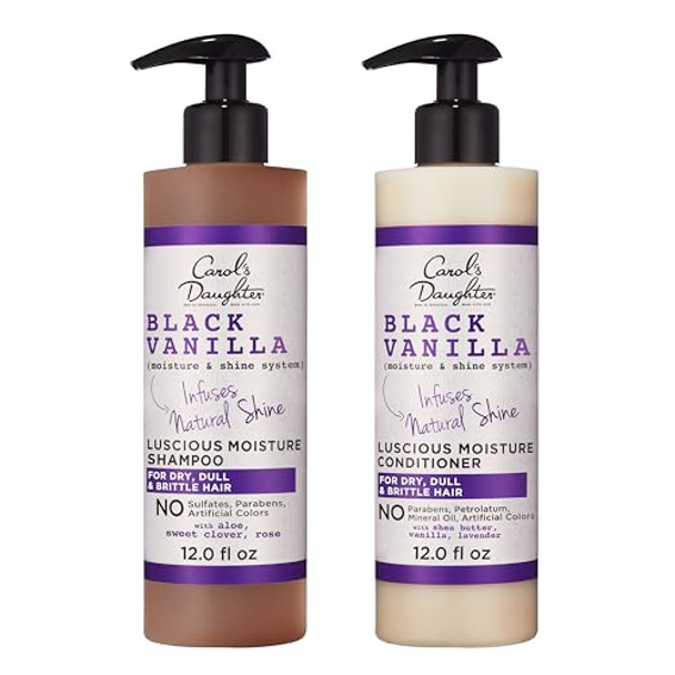 Carol'S Daughter Black Vanilla Sulfate   Shampoo And Conditioner Set For CurlyWavy Or Natural HairMoisturizing Hair Care For DryDamaged Split Ends1 Kit