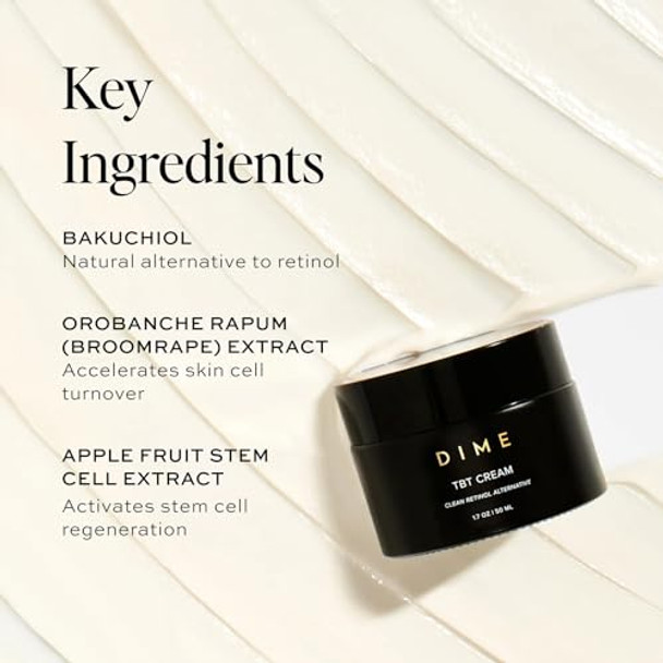 Dime Beauty Tbt CreamAnti-Aging Retinol Cream Alternative And Face Moisturizer With BakuchiolLightweight Night Cream 1.7 Oz / 50 Ml
