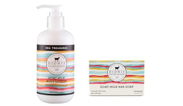 Dionis Goat Milk Skincare Sea Treasures Scented Lotion (8.5Oz) And Hand & Body Bar Soap (6Oz) Bundle - Made In Usa - Cruelty   And Paraben   Formula