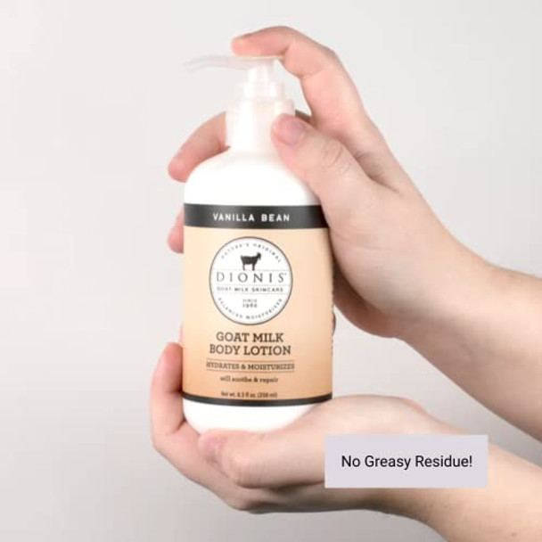 Dionis Goat Milk Skincare Vanilla Bean Scented Lotion (8.5 Oz) And Hand & Body Cream (3.3 Oz) Bundle