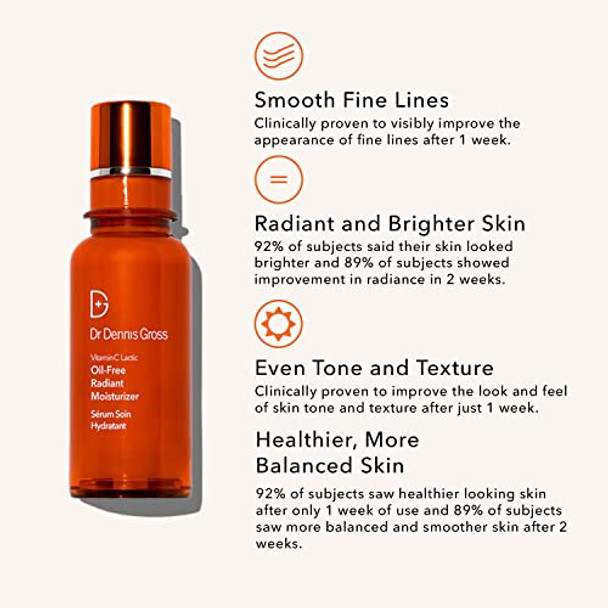 Dr Dennis Gross Vitamin C Lactic Oil-  Radiant Moisturizer: For DullnessUneven Tone & TextureFine Lines And Occasional Dryness1.7 Oz
