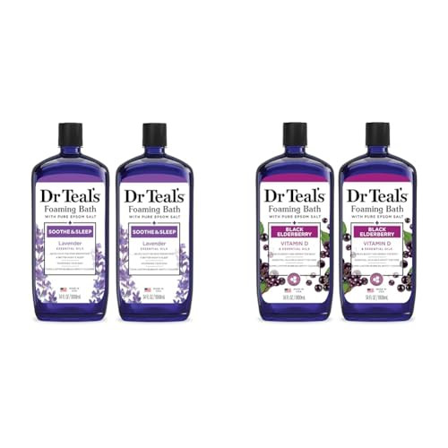 Dr Teal'S Foaming Bath With Pure Epsom SaltSoothe & Sleep Lavender And Black Elderberry With Vitamin D34 Fl Oz (2 Pack)