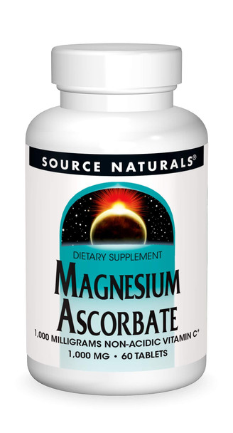 SOURCE NATURALS Magnesium Ascorbate 1000 Mg Tablet, 60 Count