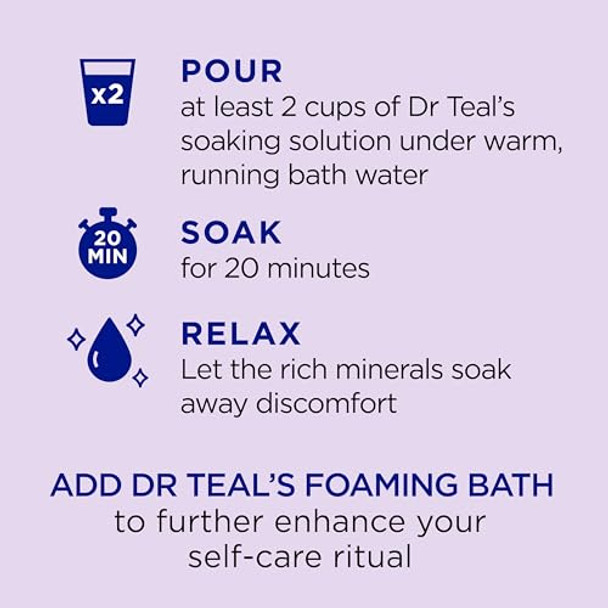 Dr Teal'S Pure Epsom Magnesium Salt Soak And Foaming BathSoothe & Sleep With Lavender Essential OilsDuo Pack