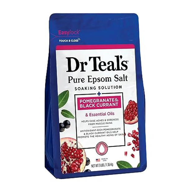 Dr Teal'S Pure Epsom SaltPomegranate & Black Currant3 Lbs (Packaging May Vary) (Pack Of 2)