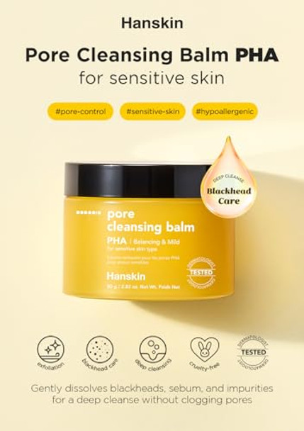 Hanskin Pha Pore Cleansing Balm  Gentle Blackhead Cleanser And Makeup Remover For Sensitive Skin [Pha/2.82 Oz]