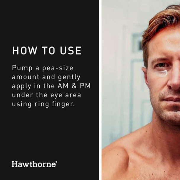 Hawthorne Men’S Brightening Eye Cream For Dark Circles. Under Eye Treatment For Men. Reduce Puffiness  Eye Bags  And Wrinkles With Natural Caffeine  Cucumber  Peptides  And Vitamin C. 0.3 Ounce