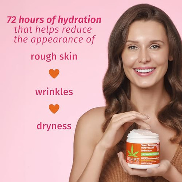 Hempz   Lux Body Cream  Sweet Pineapple & Honey Melon Herbal  Ultra Hydrating  16 Oz.