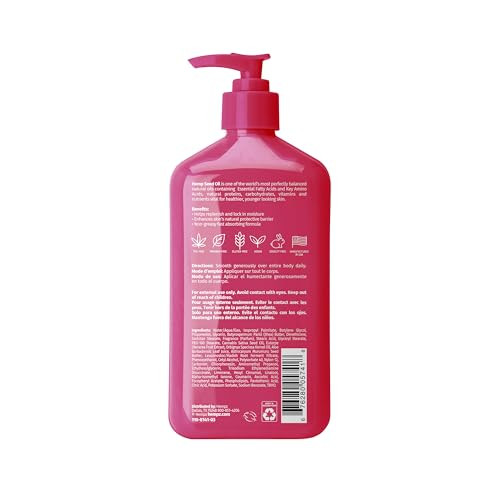 Hempz Brazilian Berry Beauty Actives Lotion  Hydrating Moisturizer For Body  Hands And Feet 17 Oz.