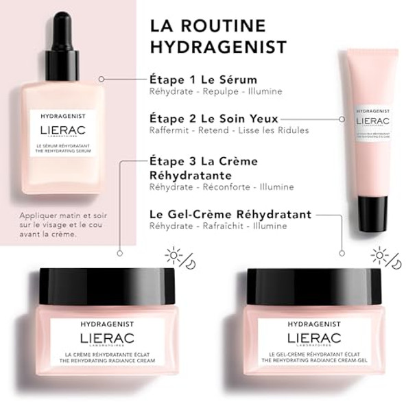 Lierac Hydragenist Rehydrating Serum - Hydrating Face Serums For Women With Hyaluronic Acid & Rehydrating Ferment Natural-Origin Ingredients For Plump Luminous Skin -30 Ml