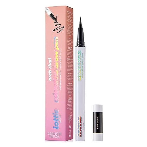 Lottie London Arch Rival- Microfine Brow Pen In Dark Brown Ultra-Fine Eyebrow Pen That Creates Realistic Hair-Like Strokes To Fill Define And Enhance Brows