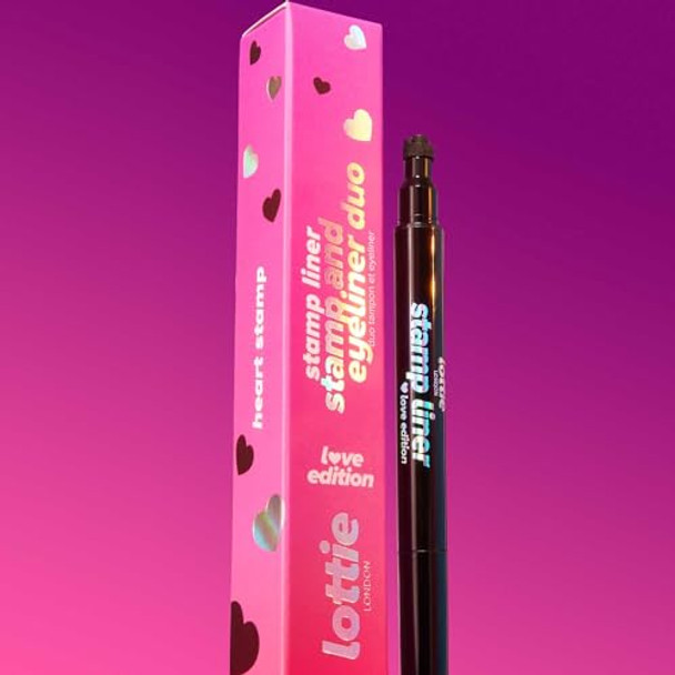 Lottie London Stamp Liner In Heart Dual Ended Heart Shape Liner Double Ended Black Eyeliner Heart Stamp And Pointed End Pen For Playful & Bold Designs Lottie London Stamp Liner In Heart Dual Ended Heart Shape Liner Double Ended Black Eyeliner Heart Stamp And Pointed End Pen For Playful & Bold Designs