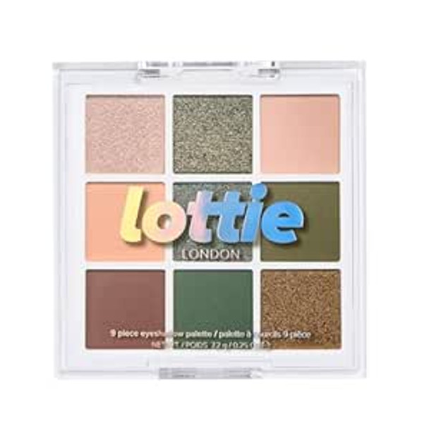 Lottie Palette In The Olives 9 Shade Compact Eyeshadow Palette In Olive Greens And Neutral Shades In A Mix Of Creamy Mattes And Sparkling Shimmers