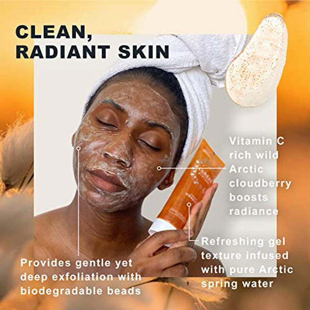 Lumene [Valo] Nordic-C Clear Glow Cleansing Gel Scrub - Exfoliating Face Scrub With Vitamin C + Biodegradeable Beads - Radiance-Boosting Facial Cleanser For Women + Men - 100% Vegan Skincare (125Ml)