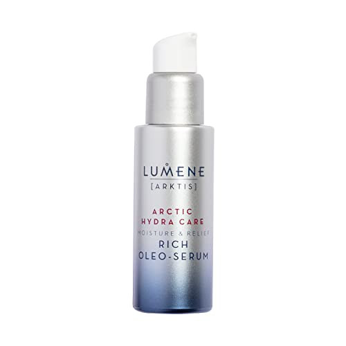 Lumene Arctic Hydra Skin Care Moisture Relief Rich Oleo Face Serum - Facial Serum For Sensitive + Dry Skin - Hydrating Serum With Nordic Bilberry Oat Oils + Ceramides - Hydra Rich Skin Serum (30Ml)
