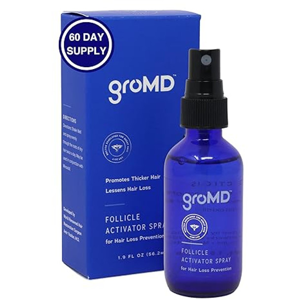Hair Loss Serum, Hair Growth Treatment, Regrowth, Follicle Activator Spray, Argan Oil, Biotin & Caffeine, Thickening, Doctor Developed, DHT Blocking Ingredients, 60 Day Supply
