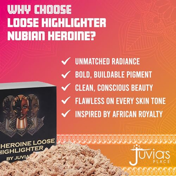 Juvia'S Place Loose Highlighter Nubian Heroine - Illuminating Loose Powder Highlighter Makeup Shimmer Powder That Gives Radiant Glow - Suitable For All Skin Tone