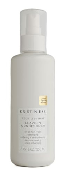 Kristin Ess Hair Castor Oil Leave In Conditioner Spray - Sulfate   + Color Safe - Weightless Shine - Anti Frizz Detangler For Women - Moisture Repair Conditioner Spray For Curly + Dry Damaged Hair