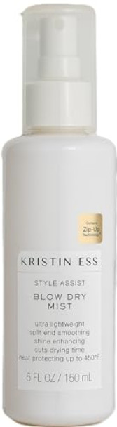 Kristin Ess Heat Protection Blow Dry Spray For Hair - Frizz Control + Anti-Humidity - Thermal Heat Protectant & Blowout Spray 450 Degrees - Adds Shine Smooths & Anti-Frizz - Pear Fragrance