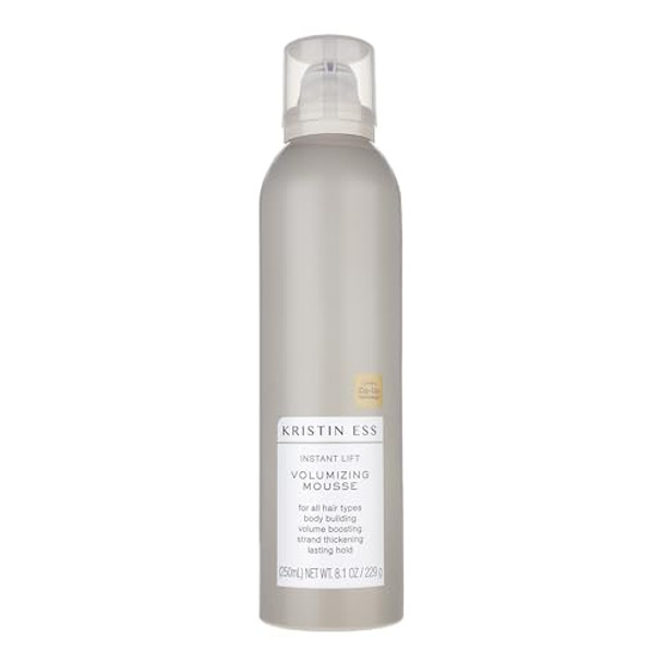 Kristin Ess Hair Instant Lift Volumizing Mousse With Castor Oil - Boosts Volume + Thickens Body Building Lasting Hold Non Sticky For Curly Wavy + Straight Hair 8.1 Oz