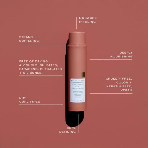 Kristin Ess Hair Ultra Hydrating Curl Repair Hair Mask With Shea Butter - Deep Conditioner Treatment For Dry Damaged Curly Hair Vegan Color + Keratin Safe 6.7 Fl Oz (Pack Of 1)