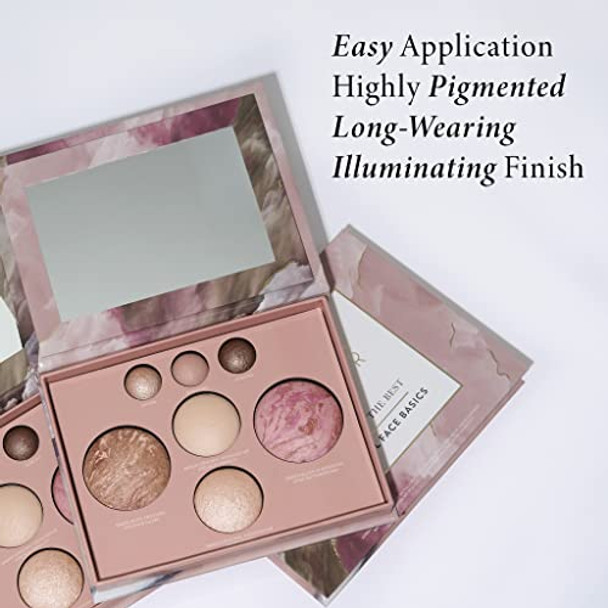 Laura Geller   York Own Your Age Kit: Best Of The Best Palette And Jelly Balm Tinted Lip Color Jammin' And Retractable Angled Kabuki Brush